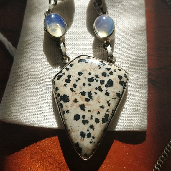 Beautiful Gemstone Leopard Jasper and Opal SS - Picture 3 of 3